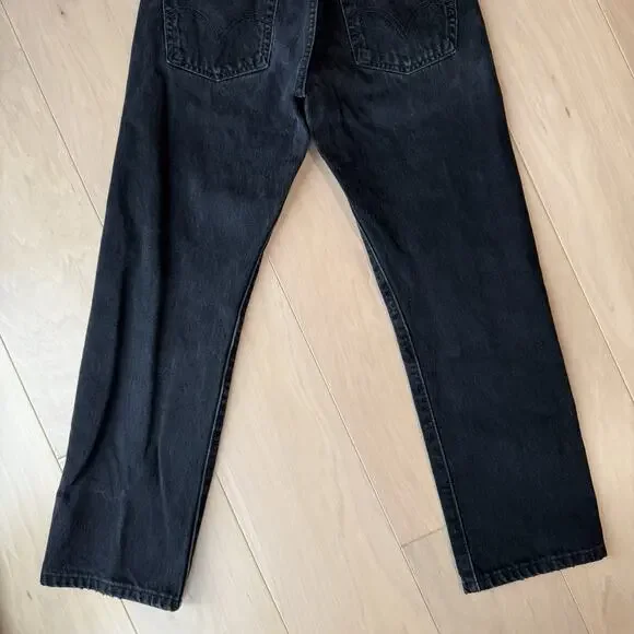 Vintage Levis 501 Jeans 28 Black 90s Straight Leg Workwear New York For Women - Picture 8 of 10